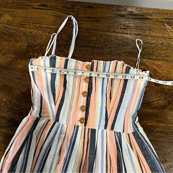 Free People Lilah Multi Striped Pleated Midi Dress - Picture 6 of 13